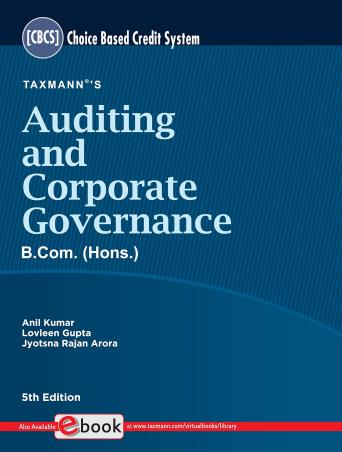 Book cover number 1 for Auditing And Corporate Governance B. Com. (Hons.) written by Anil Kumar, Jyotsna Rajan Arora, Loveleen Gupta published by Taxmann Publications Pvt. Ltd.