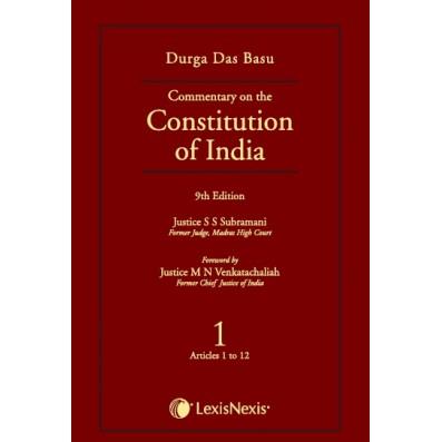 Book cover number 1 for Commentary On The Constitution Of India Volume 1 written by Durga Das Basu published by LexisNexis