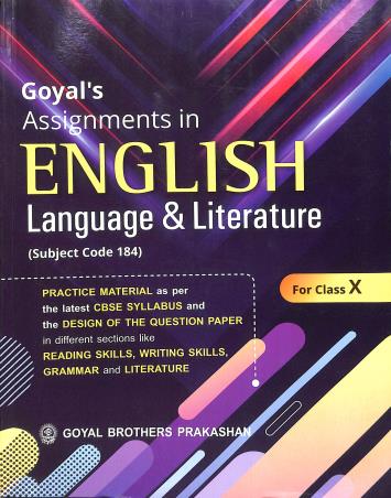 Book cover number 1 for Goyal's Assignments In English Language & Literature For Class 10 CBSE (2022) written by Rama Joshi published by Goyal Brothers Prakashan