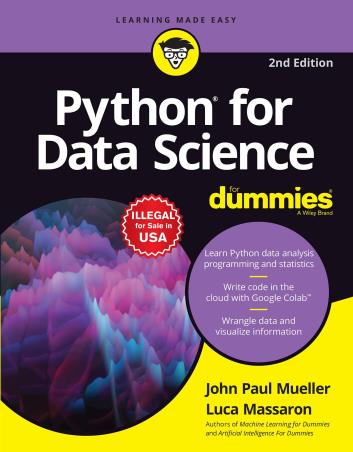 Book cover number 1 for Python For Data Science For Dummies written by John Paul Mueller, Luca Massaron published by Wiley India Pvt. Ltd.