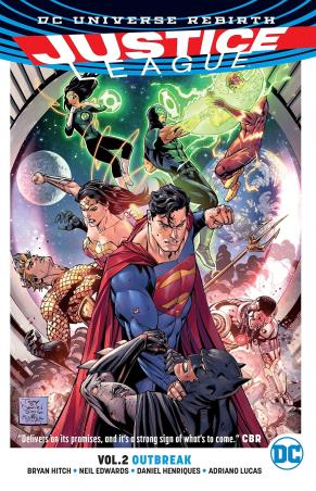 Book cover number 1 for Justice League Volume 2 Outbreak written by Bryan Hitch published by DC Comics