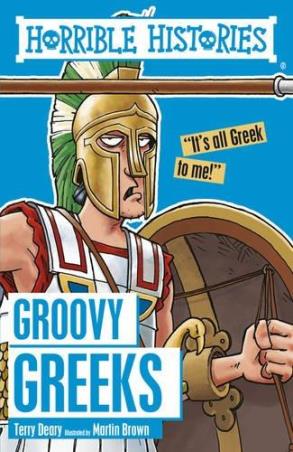 Book cover number 1 for Groovy Greeks written by Terry Deary, Martin Brown published by Scholastic