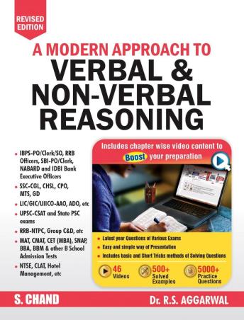 Book cover number 1 for A Modern Approach To Verbal & Non-Verbal Reasoning written by R. S. Aggarwal published by S. Chand Publishing
