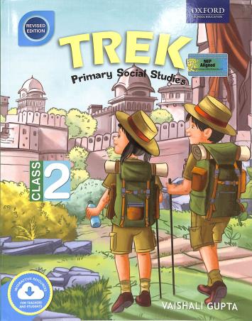 Book cover number 1 for Trek Primary Social Studies Class 2 (NEP 2020) written by Vaishali Gupta published by Oxford University Press