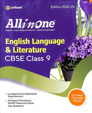 Book cover number 1 for All In One English Language & Literature CBSE Class 9 written by Amit Tanwar published by Arihant Prakashan