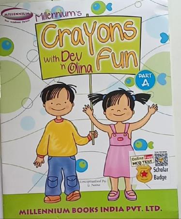 Book cover number 1 for Millennium's Crayons Fun Part A With Dev 'n' Olina written by NA published by Millennium Books India Pvt. Ltd.