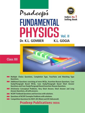 Book cover number 2 for Pradeep's Fundamental Physics Class 12 Volume 1 & 2 (2022-2023) written by K. L. Gomber, K. L. Gogia published by Pradeep Publications