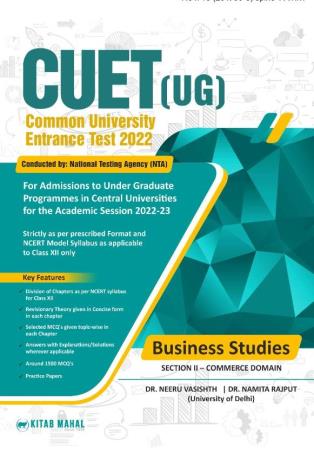 Book cover number 1 for CUET 2022 (UG) Business Studies written by Neeru Vasishth, Namita Rajput published by Kitab Mahal