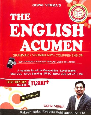 Book cover number 1 for The English Acumen (Grammar + Vocabulary + Comprehension) : 2022-23 written by Gopal Verma published by Rakesh Yadav Readers Publication Pvt. Ltd.