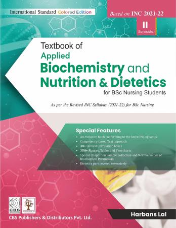 Book cover number 1 for Textbook Of Applied Biochemistry And Nutrition & Dietetics For Bsc Nursing Students Semester 2 written by Harbans Lal published by CBS Publishers & Distributors Pvt. Ltd.