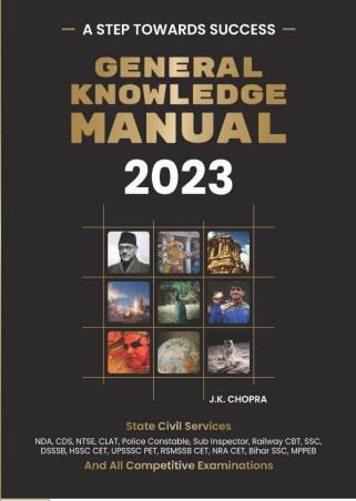 Book cover number 1 for General Knowledge Manual 2023 written by J. K. Chopra published by Unique Publishers