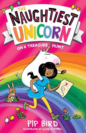 Book cover number 1 for The Naughtiest Unicorn On A Treasure Hunt written by Pip Bird published by Farshore