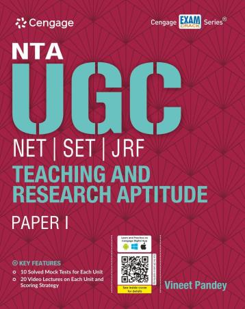 Book cover number 1 for NTA UGC NET/SET/JRF Paper 1 (Teaching And Research Aptitude) written by Pandey published by Cengage Learning India Private Limited