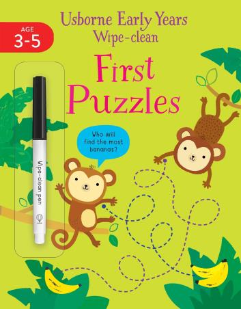 Book cover number 1 for Early Years Wipe-Clean First Puzzles written by Jessica Greenwell, Genine Delahaye published by Usborne