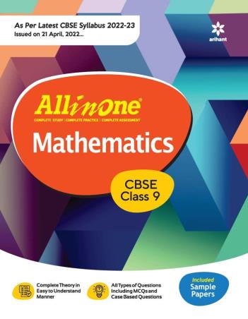 Book cover number 1 for All In One Mathematics CBSE Class 9 (2022-23) written by Jitender Gupta, Brijesh Dwevedi published by Arihant Prakashan