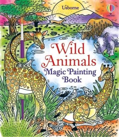 Book cover number 1 for Wild Animals Magic Painting Book written by Abigail Wheatley published by Usborne