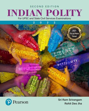 Book cover number 1 for Indian Polity written by Sriram Srirangam, Rohil Deo Jha published by Pearson Education