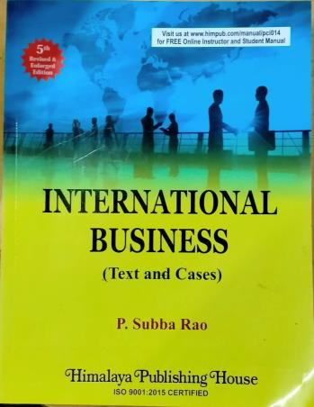 Book cover number 1 for International Business : Text And Cases written by P. Subba Rao published by Himalaya Publishing House