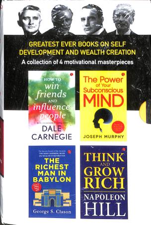 Book cover number 1 for World's Greatest Books For Personal Growth And Wealth (Set Of 4 Books) written by Dale Carnegie, Joseph Murphy, Napoleon Hill, George S. Clason published by Rupa Publications India