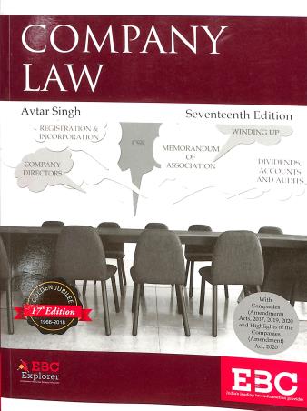 Book cover number 1 for Company Law written by Avtar Singh published by Eastern Book Company