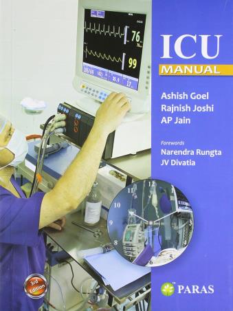 Book cover number 1 for ICU Manual New written by Ashish Goel, Rajnish Joshi, A. P. Jain published by Paras Medical Publisher