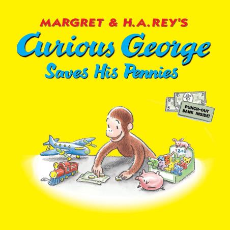 Book cover number 1 for Curious George Saves His Pennies written by H. A. Rey published by ‎Clarion Books