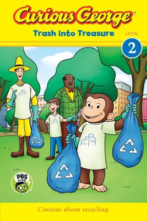 Book cover number 1 for Curious George - Trash Into Treasure Level 2 written by H. A. Rey published by ‎Clarion Books
