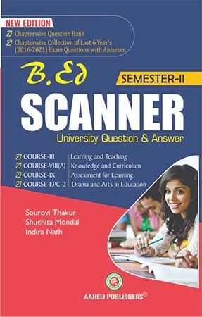 Book cover number 1 for BEd. Scanar Semester-2 (2022) English written by Sourovi Thakur, Shuchita Mondal, Indira Nath published by Aaheli Publishers