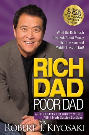 Book cover number 1 for Rich Dad Poor Dad written by Robert T. Kiyosaki published by Plata Publishing