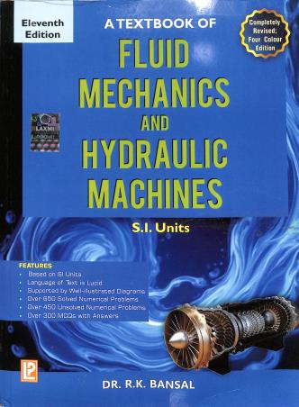 Book cover number 1 for A Textbook Of Fluid Mechanics And Hydraulic Machines written by R. K. Bansal published by Laxmi Publications (P) Ltd.
