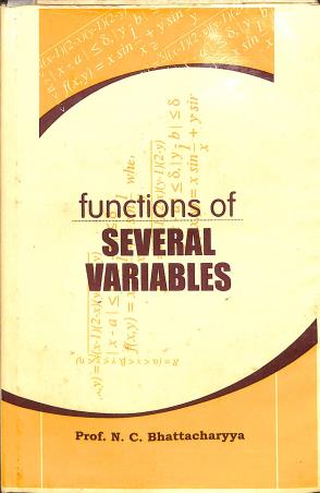 Book cover number 1 for Functions Of Several Variables written by N. C. Bhattacharyya published by Sahityasree