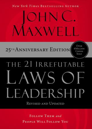 Book cover number 1 for The 21 Irrefutable Laws Of Leadership (25th Anniversary Edition) written by John C. Maxwell published by Harper Collins Publishers
