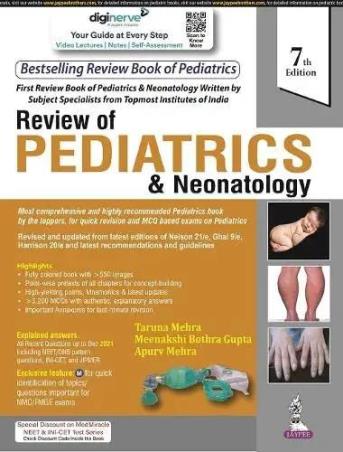Book cover number 1 for Review Of Pediatrics & Neonatology written by Taruna Mehra, Meenakshi Bothra Gupta, Apurv Mehra published by Jaypee Brothers Medical Publishers (P) Ltd.