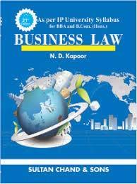 Book cover number 1 for Business Law written by N. D. Kapoor published by Sultan Chand & Sons