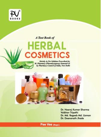 Book cover number 1 for A Text Book Of Herbal Cosmetics M. Pharmacy Semester 2 written by Md. Rageeb Md. Usman, Deenanath Jhade, Neeraj Kumar Sharma, Vaibhav Tripathi published by S. Vikas And Company (Medical Publishers)