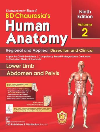 Book cover number 1 for B. D. Chaurasia's Human Anatomy Volume 2 (Lower Limb/ Abdomen And Pelvis) written by B. D. Chaurasia published by CBS Publishers & Distributors Pvt. Ltd.