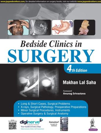 Book cover number 1 for Bedside Clinics In Surgery written by Makhan Lal Saha published by Jaypee Brothers Medical Publishers (P) Ltd.