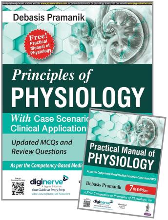 Book cover number 1 for Principles Of Physiology (With Practical Manual Of Physiology) 7th Edition written by Debasis Pramanik published by Jaypee Brothers Medical Publishers (P) Ltd.