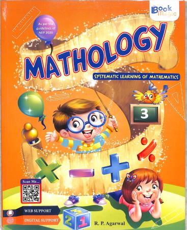 Book cover number 1 for Mathology 3 (Systematic Learning Of Mathematics) NEP 2020 written by R. P. Agarwal published by Book Magic