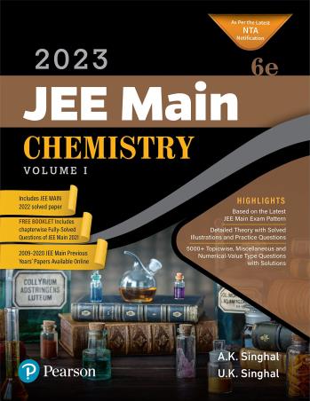 Book cover number 1 for JEE Main Chemistry Volume 1 (2023) written by A. K. Singhal published by Pearson Education