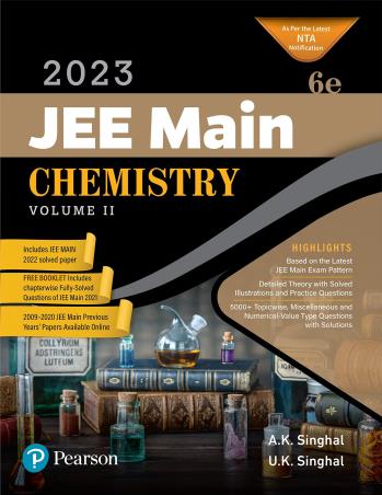 Book cover number 1 for JEE Main Chemistry Volume 2 (2023) written by A. K. Singhal published by Pearson Education
