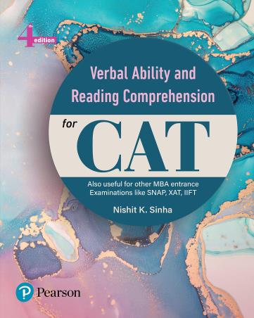 Book cover number 1 for Verbal Ability And Reading Comprehension For CAT written by Nishit K. Sinha published by Pearson Education