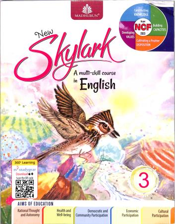 Book cover number 1 for New Skylark 3 (A Multi-Skill Course In English) NEP 2020/NCF 2023 written by Sumita Banerjea, Debahuti Das published by Madhubun Educational Books