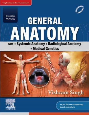 Book cover number 1 for General Anatomy With Systemic Anatomy, Radiological Anatomy, Medical Genetics written by Vishram Singh published by Elsevier
