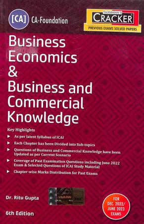 Book cover number 1 for Business Economics & Business And Commercial Knowlwdgw CA Foundation Paper-4 written by Ritu Gupta published by Taxmann Publications Pvt. Ltd.