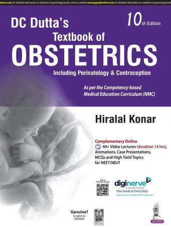 Book cover number 1 for DC Dutta's Textbook Of Obstetrics Including Perinatology & Contraception (10th Edition) written by Hiralal Konar published by Jaypee Brothers Medical Publishers (P) Ltd.