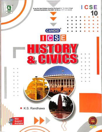 Book cover number 1 for Candid ICSE History & Civics 10 (2024) written by K. S. Randhawa published by Evergreen Publications (India) Ltd.