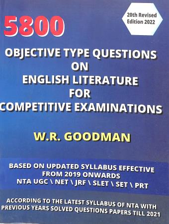 Book cover number 1 for 5800 Objective Type Questions On English Literature For Competitive Examinations 20th Revised Editio written by W. R. Goodman published by Doaba Publications