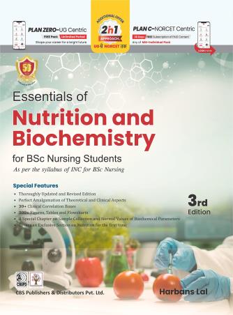 Book cover number 1 for Essentials Of Nutrition And Biochemistry For BSc Nursing Students written by Harbans Lal published by CBS Publishers & Distributors Pvt. Ltd.