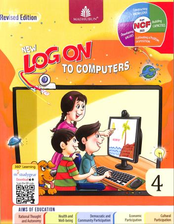 Book cover number 1 for New Log On To Computers 4 (Based On Windows 10 And Microsoft Office 2019) NEP 2020 / NCF 2023 written by Manjeet Jauhar, Meera Aggarwal published by Madhubun Educational Books